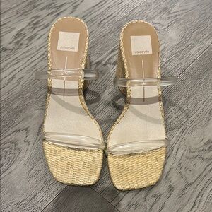 Dolce Vita Women's Clear Strap Woven Sandals
